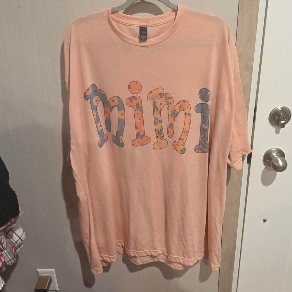 Tultex Women's Pink and Orange T-shirt